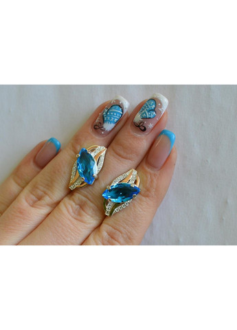 Серебряные серьги с золотыми пластинами Silver Style (367112651)