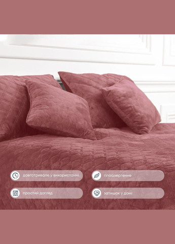 Покрывало Велюровое мягкое Mesa Rose размер 220х240 см ромб/круглый ТЕП (323645231)