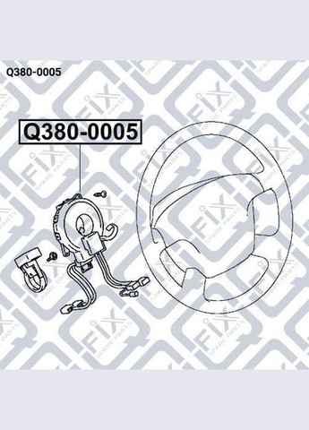 Шлейф, пружина, равлик, датчик керма Q380-0005 LANCER OUTLANDER WAGON Q-FIX Pajero (345736042)