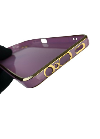 Чохол для Galaxy A06 (SM-A065) з кільцем MagSafe із золотою окантовкою на самсунг а06 чорничний gs1 Samsung (366229922)