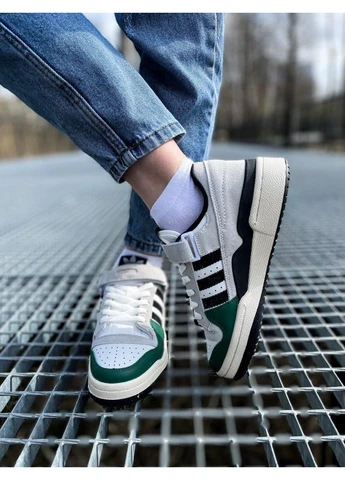 КРОСІВКИ ЖІНОЧІ ADIDAS FORUM LOW WHITE GREEN BLACK АДІДАС ФОРУМ БІЛІ No Brand білі демісезони (392030771)