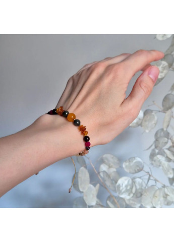 Браслет талісман для знаку зодіаку Лев з натурального каміння на затяжці d-8-6-4-3-2мм+- No Brand Браслет (360564173)