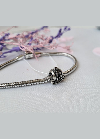 Серебряный шарм Бусина без камней Карета Черненное серебро 925 пробы 620п No Brand (306741667)