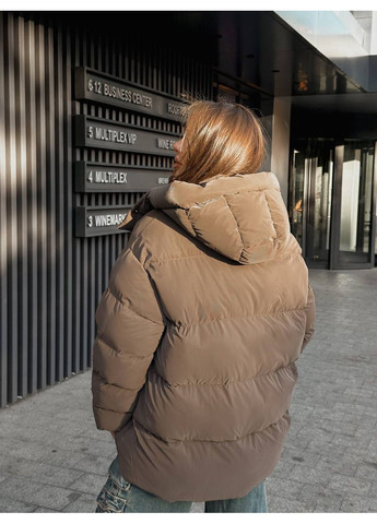 Коричневий зимній Пуховик No Brand