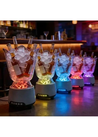 Портативная Bluetooth-колонка с микрофоном, RGB-подсветкой и отсеком для льда No Brand (388435597)