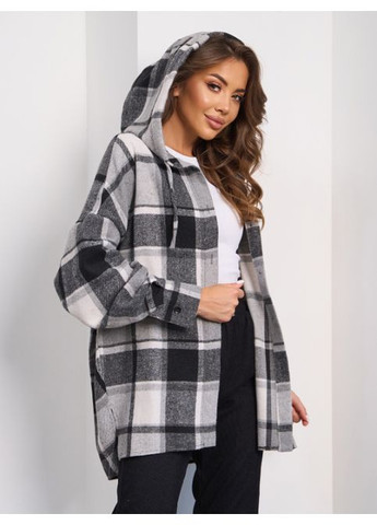 Серая повседневный рубашка в клетку No Brand с длинным рукавом