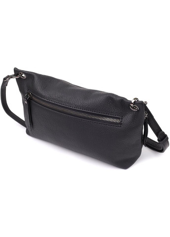 Сумка клатч через плече жіноча з натуральної шкіри для телефону та для документів маленька Чорний 38303 Vintage (355245182)