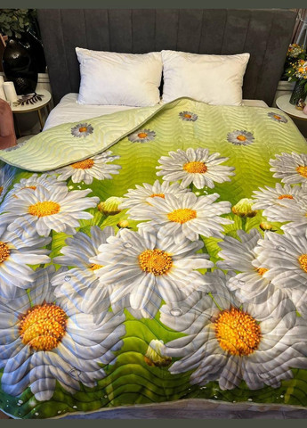 Ковдра з натуральним наповнювачем Полуторна мікрофібра 145х200 см зелена (П4К-lito-kovdra-001-55) No Brand (306633490)