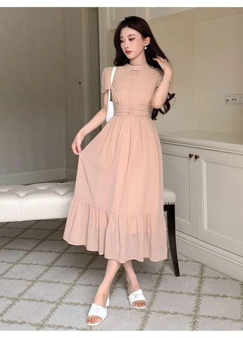 Кремова сукня SHEIN однотонна