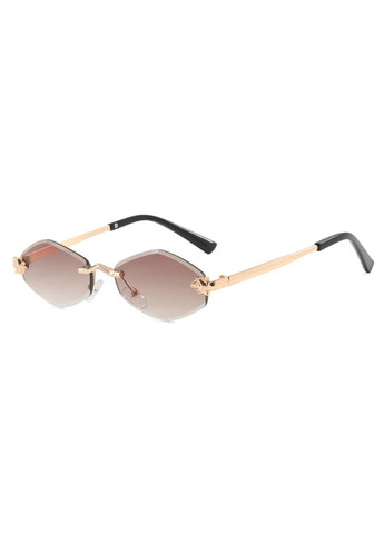 Очки солнцезащитные унисекс ромбы Jaguar безободковые градиент коричневые No Brand (365248027)