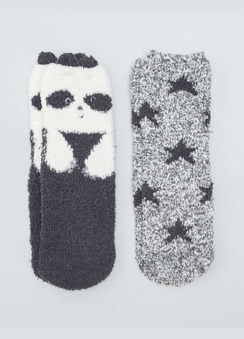 Сірі шкарпетки утеплені,сірий-білий, Kiabi (317354247)