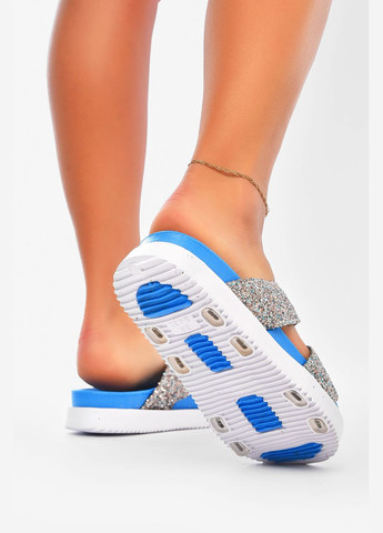 Синие шлепки женские синего цвета Let's Shop