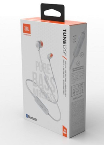 Беспроводные наушники для спорта Bluetooth, белые, блютуз гарнитура для бега JBL T125BT (355267368)