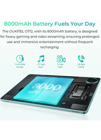 Планшет OT12 4/256GB Dual SIM LTE фиолетовый (6931940760232) Oukitel (315427188)