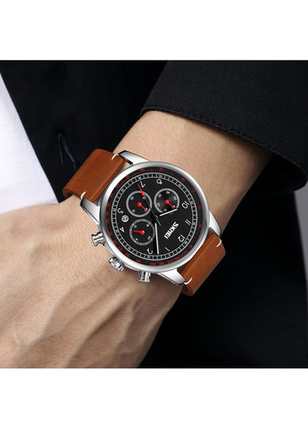 Часы 9318BKBN Black-Brown мужские кварцевые стрелочные с календарем и хронографом классические ProDobro (367265335)