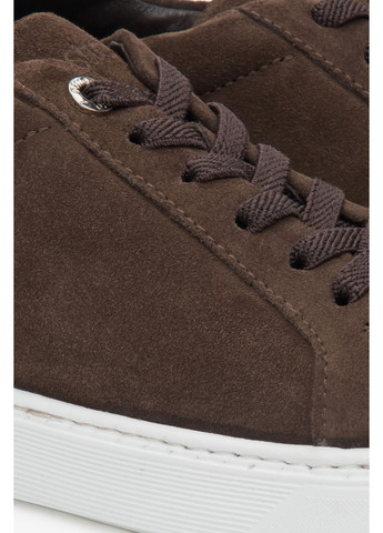 Коричневі кеди низькі, колір коричневий Estro