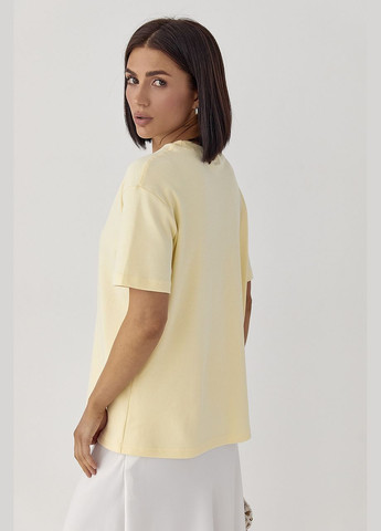 Трикотажная однотонная футболка Lurex - (328387340)