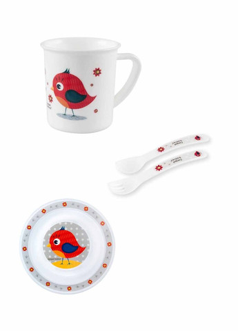 Набор посуды пластиковый столовый Cute Animals - птичка цвет разноцветный ЦБ-00154130 Canpol Babies (282924570)