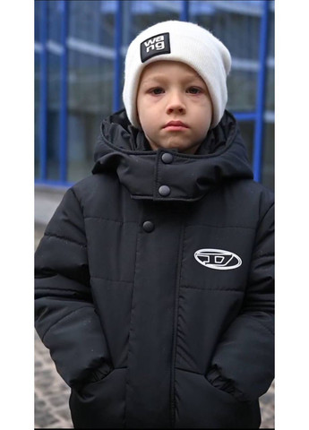 Чорна зимня дитяча тепла зимова куртка на дівчинку Nositi