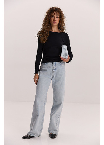 Жіночий лонгслів розовий з драпіруванням Arjen (353306019)