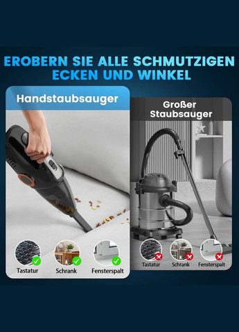 Ручний пилосос Акумуляторний, автомобільний пилосос 9500PA зі світлодіодним підсвічуванням, портативний ручний пилосос Unbranded (317195329)