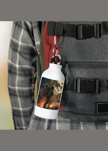 Фляга (пляшка) для води з карабіном 500 мл Металева (Туристична, Для кемпінгу, Для спорту) #65 500 мл Білий No Brand (323639565)