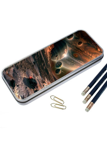 Органайзер для канцелярського приладдя, Підставка для канцелярії, Кейс для дрібниць Космос #07 7*18 см Silver No Brand (309153776)