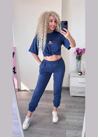 Костюм двунитка брюки и футболка оверсайз Турция No Brand (329720915)