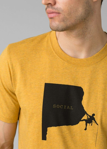 Желтая футболка social climber journeyman Prana