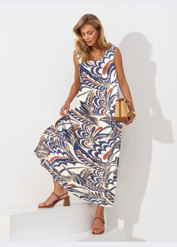 Синя кежуал сукня-максі з принтом синя Dressa