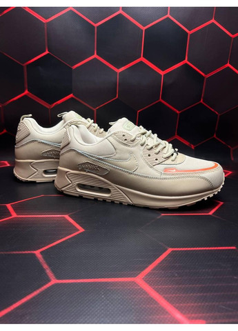 Білі Осінні кросівки чоловічі nike air max 90 white orange найк аір макс 90 No Brand