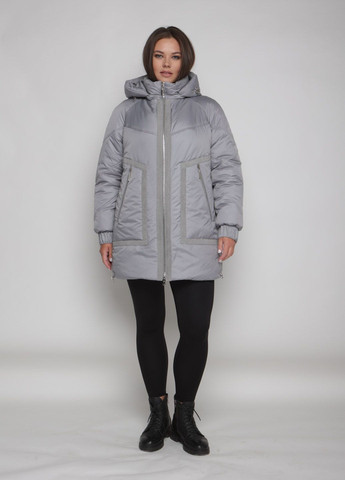 Сіра зимня парка зимова жіноча великого розміру SK
