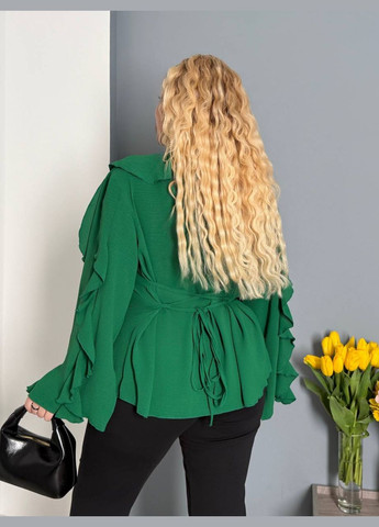 Зелёная блуза с рюшами Україна