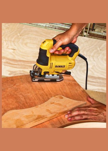 Электролобзик 650 Вт, 500 - 3200 ход/мин, 2.4 кг (DWE349) DeWALT 2.4 кг, 500 - 3200 хід/хв, 650 Вт (364660915)