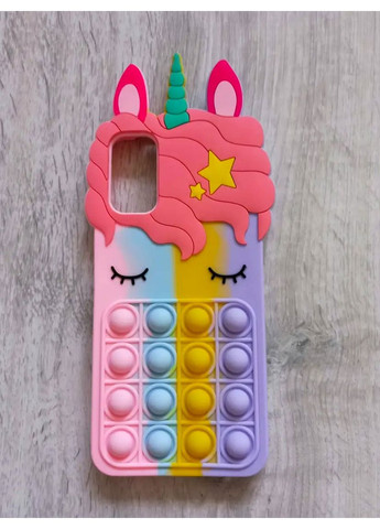 Чохол Pop it для Poco M3 pro Єдиноріг Поп іт антистрес силіконовий дитячий райдужний Xiaomi (360896970)