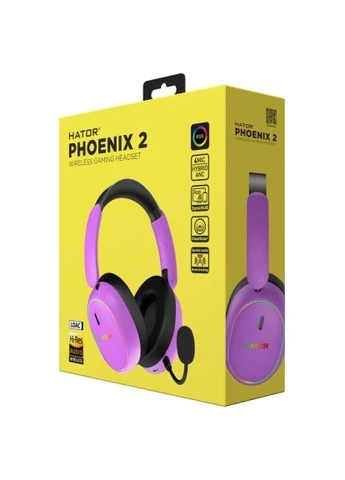 Навушники Phoenix 2 Wireless Hi-Res SyncHUB Cyber (ESH42) Hator Phoenix 2 Wireless Hi-Res SyncHUB Cyber Violet (388939000)