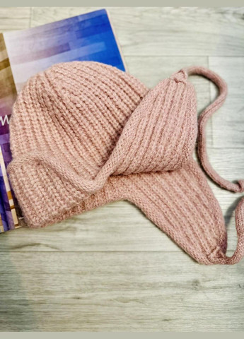 Шапка-вушанка в'язана One Size 55-58 Білий (5004) No Brand (358052687)