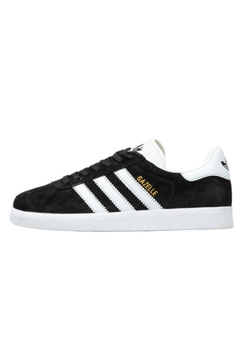 Черно-белые демисезонные кроссовки мужские adidas Gazelle Black/White