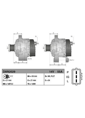 Генератор ГЕНЕРАТОР 114518 JP (DS DAN2029) Denso (354337369)