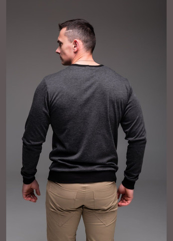 Сірий легкий трикотажний світшот Vakko однотонний без декору (302820647)