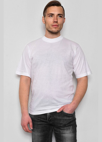 Белая футболка мужская однотонная белого цвета Let's Shop