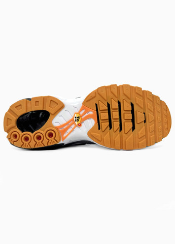 Білі Осінні кросівки чоловічі і жіночі nike air max tn plus white grey black orange | найк аір макс тн плюс білі No Brand