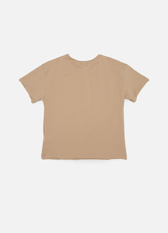 Бежевая летняя футболка с коротким рукавом для мальчика цвет бежевый цб-00243596 Difa