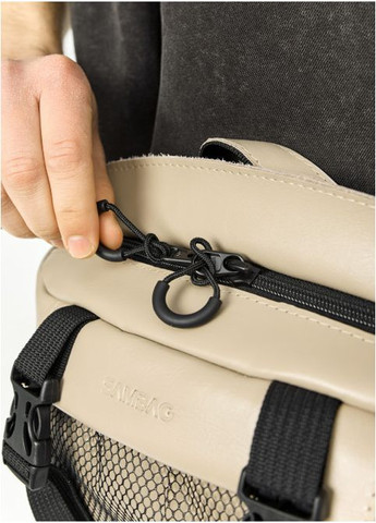 Большая мужская поясная сумка бананка из натуральной кожи Серая (1007038721) Sambag (360752363)