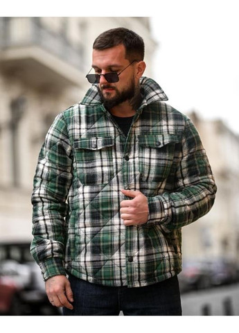 Зеленая демисезонная демисезонная мужская куртка клетчатая зеленая Freedom