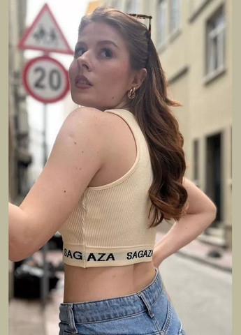 Топ-майка у рубчик жіноча моко кольору Let's Shop — 317318870