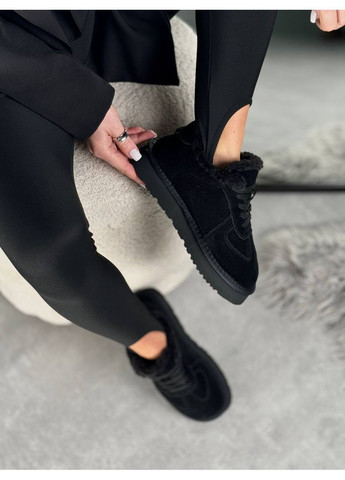 Комфортные кроссовки-угги No Brand чёрные зима (369717923)