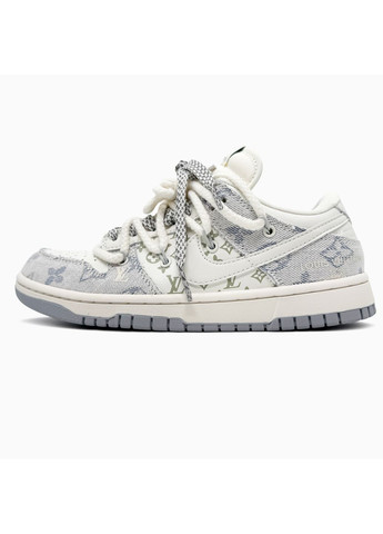 Белые демисезонные кроссовки мужские и женские Nike SB Dunk Low x Louis Vuitton White Blue | Найк СБ Данк низькі