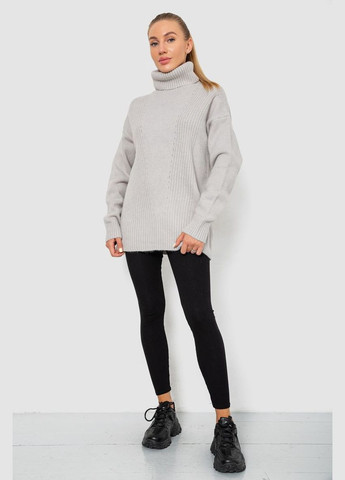 Светло-серый свитер - гольф женский шерстяной,, 244r2050 Ager