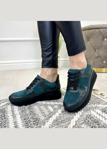 Кросівки комбіновані жіночі на шнурівці. Vasha para зелені демісезони (322429423)